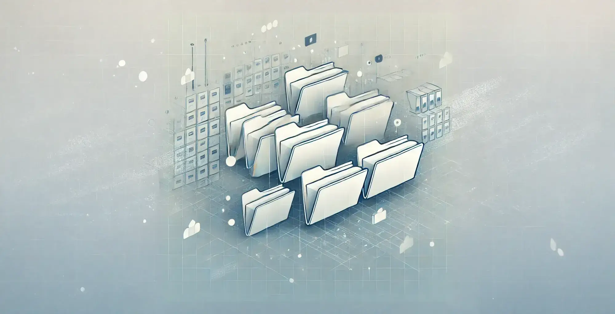 Illustration of organised digital folders representing structured NGINX configuration directories